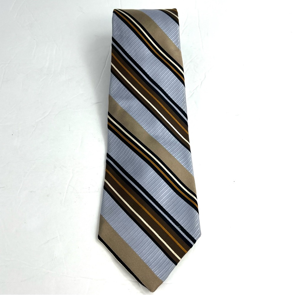 Robert Talbott First In Class Stripe 100% Silk Tie 4” Blue Multi Professional